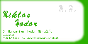 miklos hodor business card